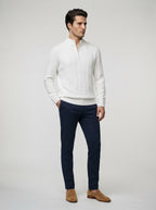 The Winslow Cable Half Zip in White