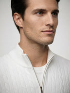 The Winslow Cable Half Zip in White