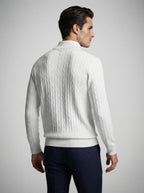 The Winslow Cable Half Zip in White