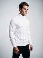 The Aldsworth Cable Roll Neck in White