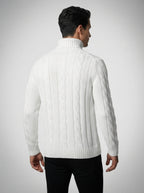 The Aldsworth Cable Roll Neck in White