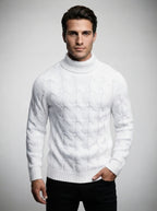 The Aldsworth Cable Roll Neck in White