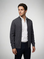 The Grasmere Zip Cardigan in Charcoal