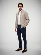 The Grasmere Zip Cardigan in Beige