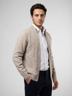 The Grasmere Zip Cardigan in Beige