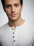 The Netherby Henley in White