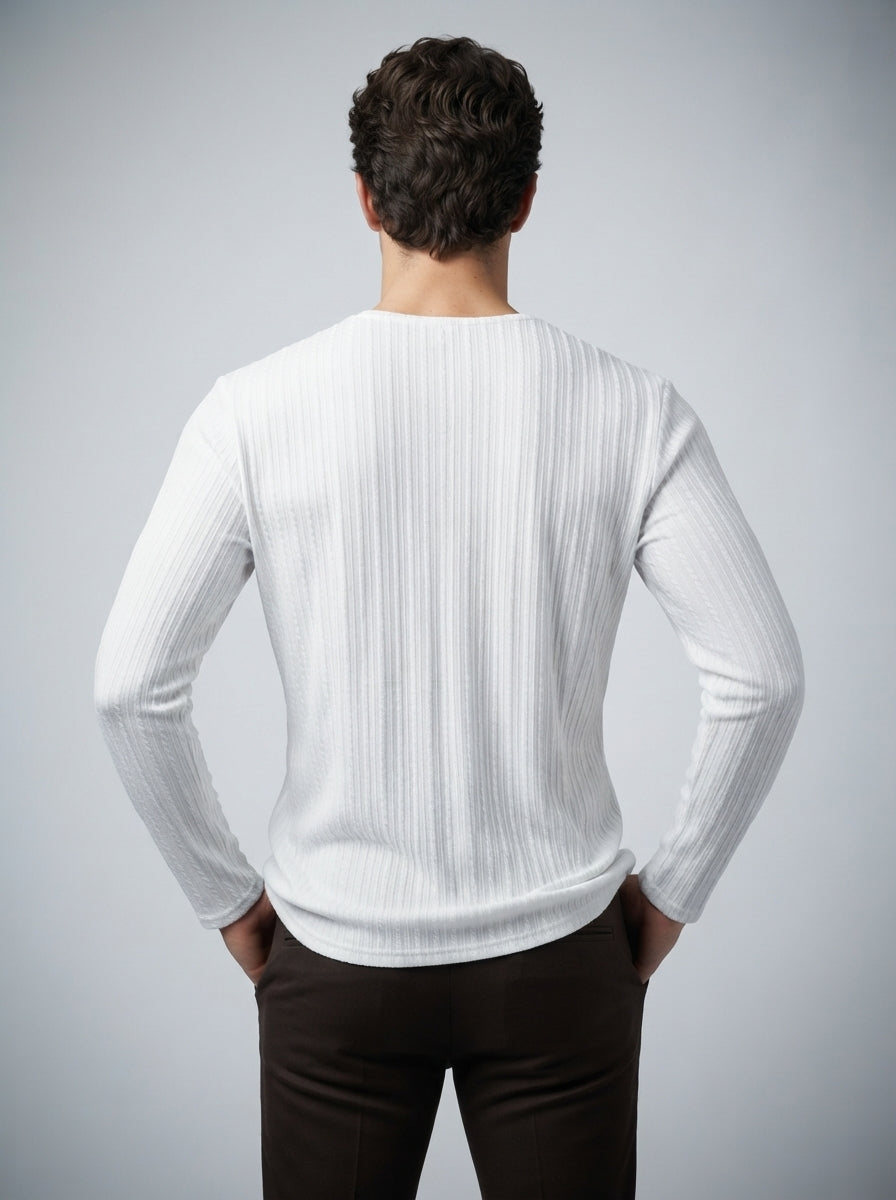 The Netherby Henley in White