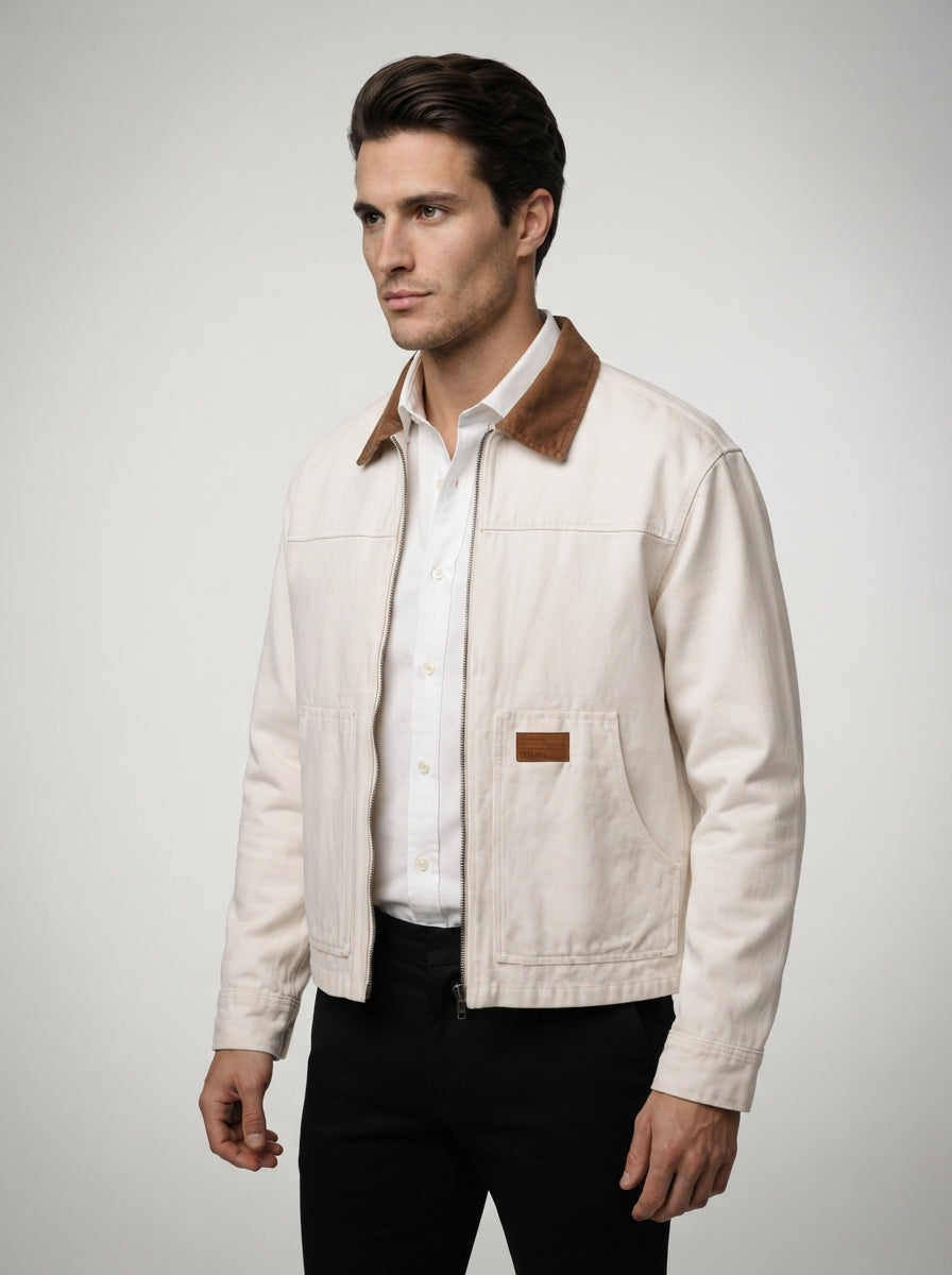 The Farnworth Canvas Jacket in Apricot