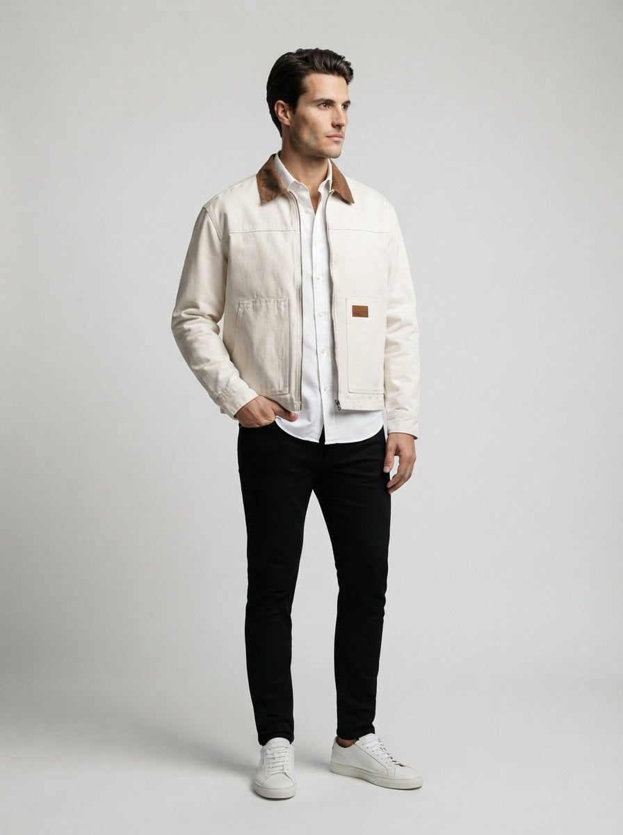 The Farnworth Canvas Jacket in Apricot