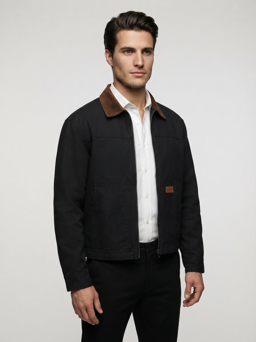 The Farnworth Canvas Jacket in Black