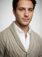 The Ravensworth Shawl Cardigan in Beige