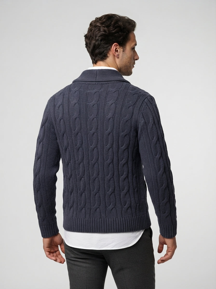 The Ravensworth Shawl Cardigan in Navy