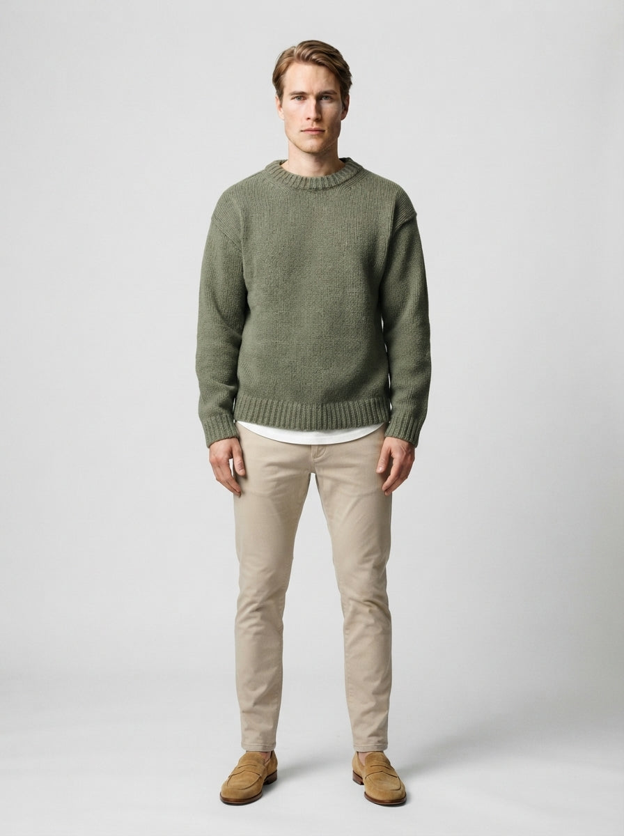 The Ashcombe Rib Knit in Olive