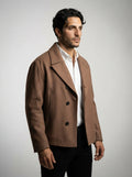 The Selborne Peak Lapel Coat in Brown