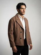 The Selborne Peak Lapel Coat in Brown