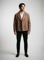 The Selborne Peak Lapel Coat in Brown