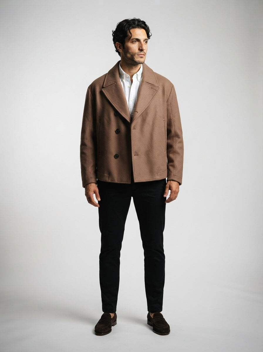 The Selborne Peak Lapel Coat in Brown