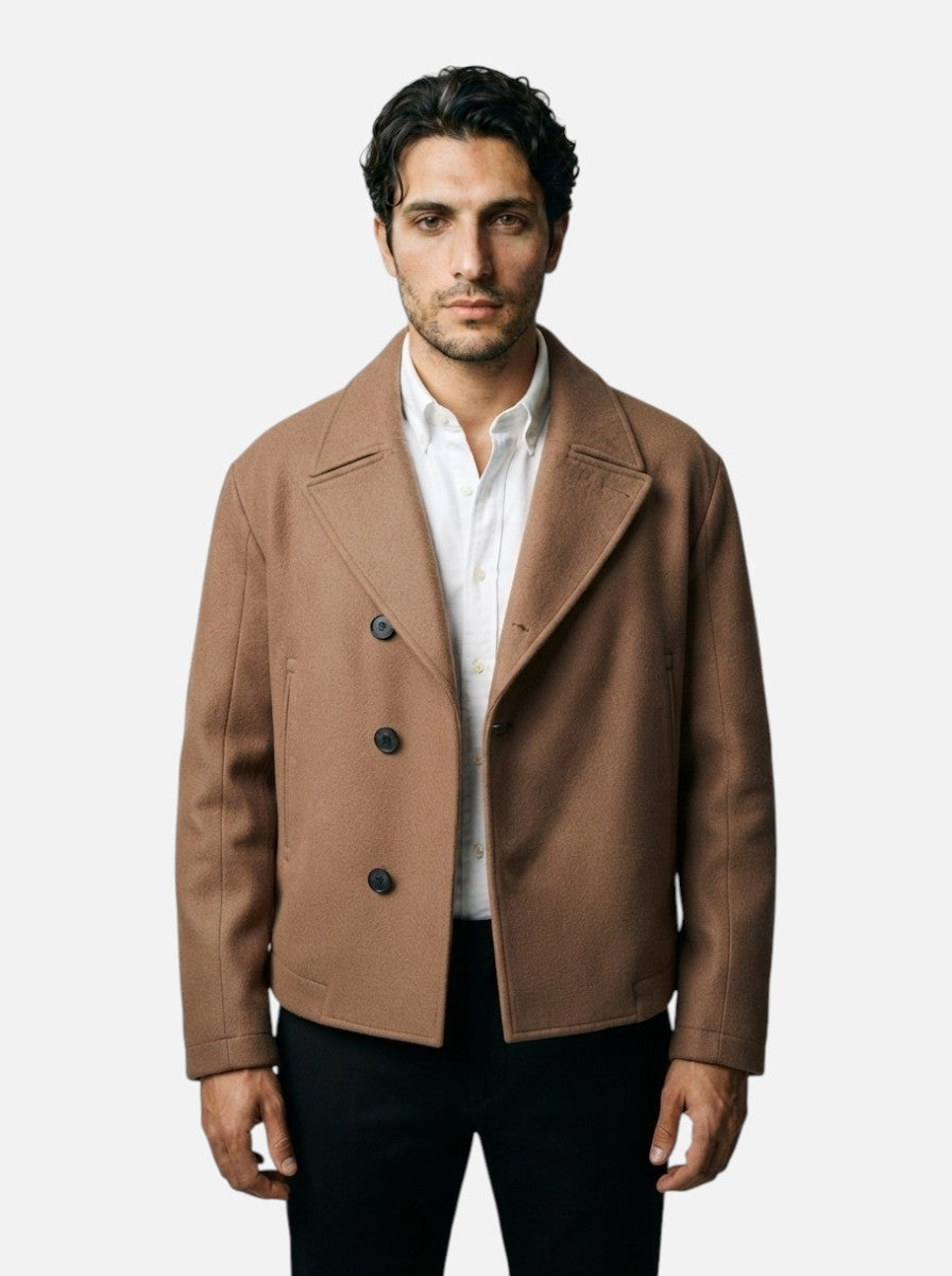 The Selborne Peak Lapel Coat in Brown