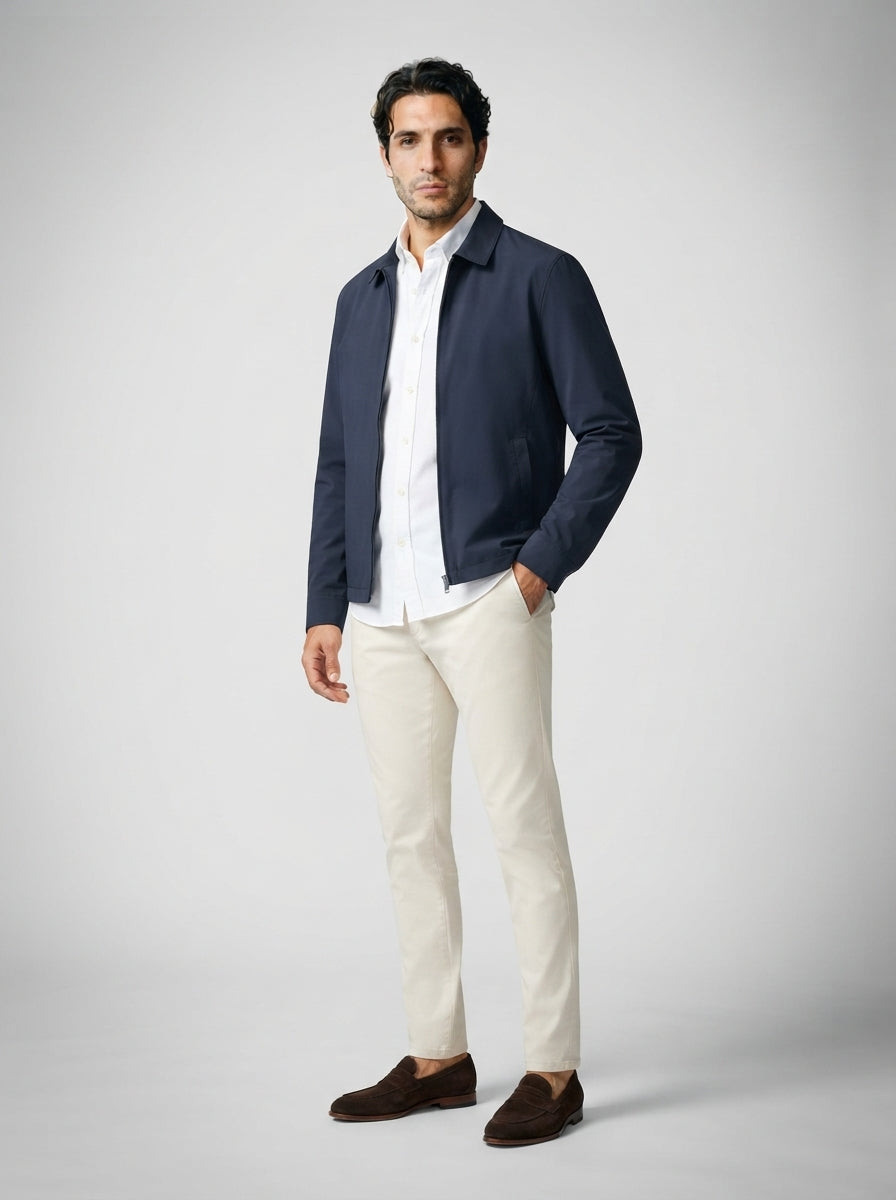 The Newbridge Collar Zip in Navy