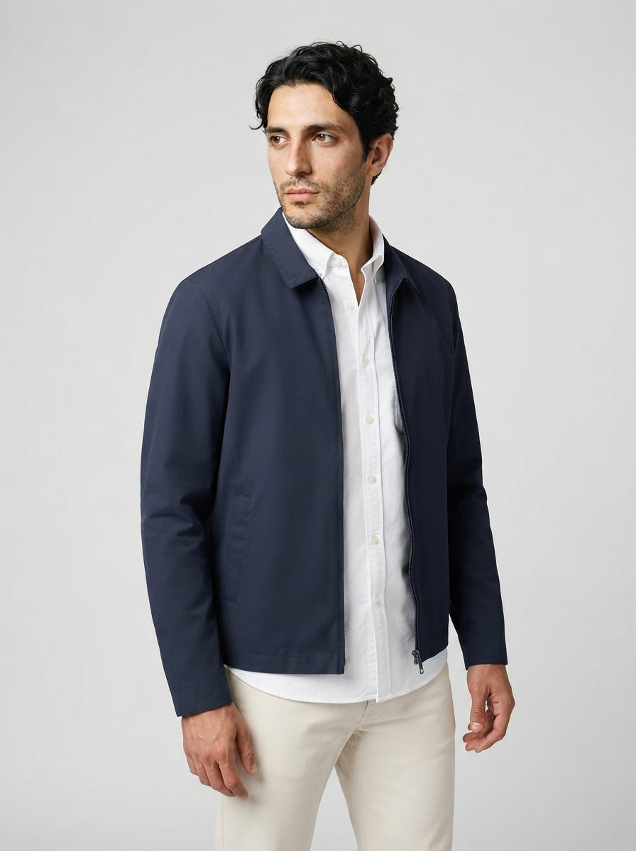The Newbridge Collar Zip in Navy