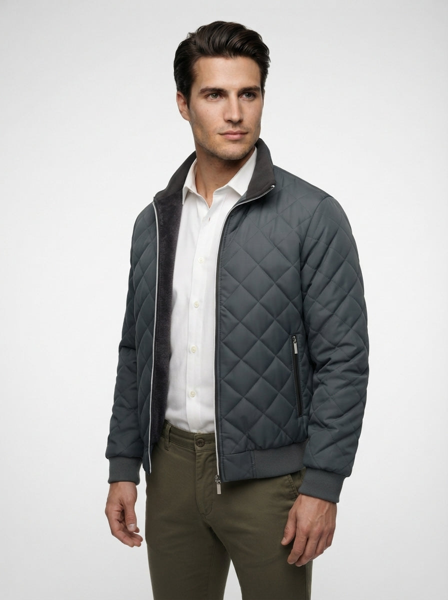The Ardenne Diamond Quilt in Gray