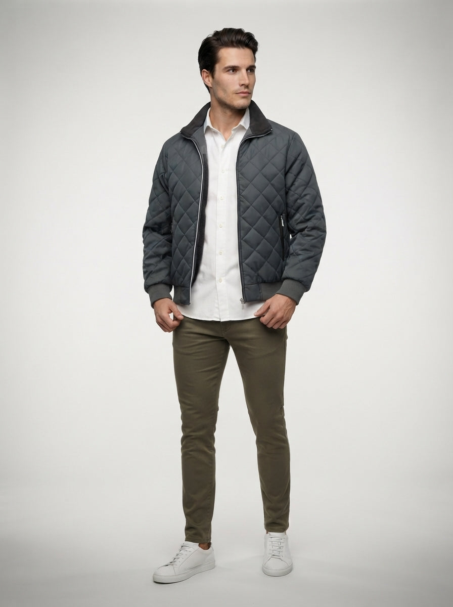 The Ardenne Diamond Quilt in Gray