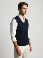 The Ellingham Tipped Vest in Navy
