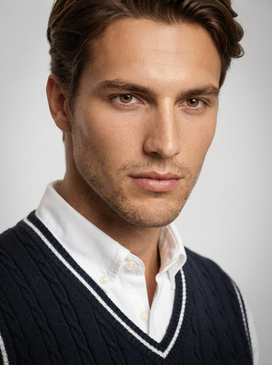 The Ellingham Tipped Vest in Navy