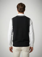 The Ellingham Tipped Vest in Black