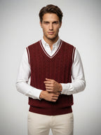 The Ellingham Tipped Vest in Burgundy