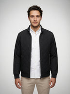 The Netherby Quilted Bomber in Black