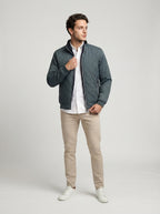 The Netherby Quilted Bomber in Gray