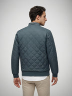 The Netherby Quilted Bomber in Gray