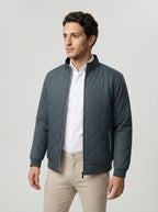 The Netherby Quilted Bomber in Gray