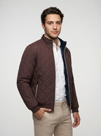 The Netherby Quilted Bomber in Brown