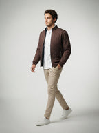 The Netherby Quilted Bomber in Brown