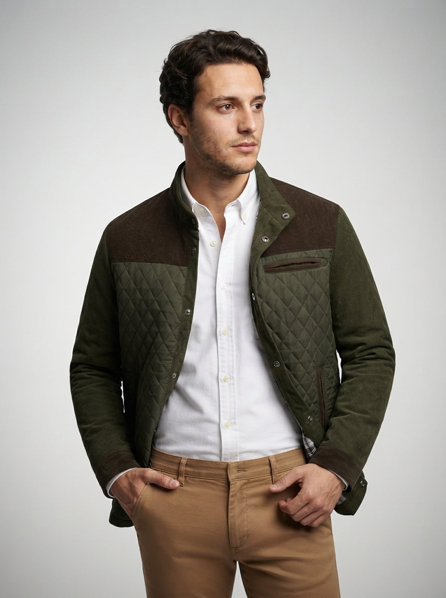 The Wraysbury Corduroy Quilt in Green