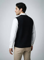 The Kelmscott Cable Vest in Black