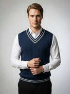 The Rothbury Deep V Vest in Navy