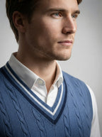 The Rothbury Deep V Vest in Blue