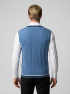 The Rothbury Deep V Vest in Blue