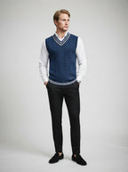 The Rothbury Deep V Vest in Navy