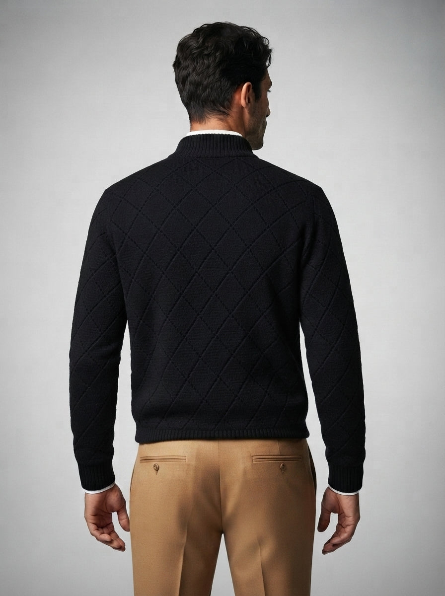 The Alverstoke Zip Cardigan in Black