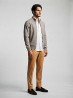 The Alverstoke Zip Cardigan in Taupe