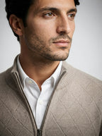 The Alverstoke Zip Cardigan in Taupe