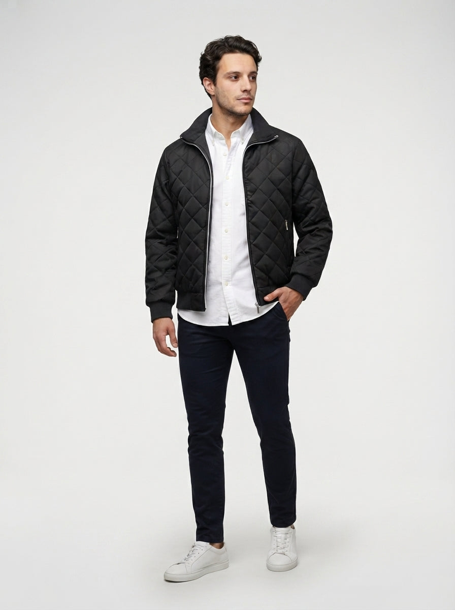The Kelsale Diamond Quilt in Black