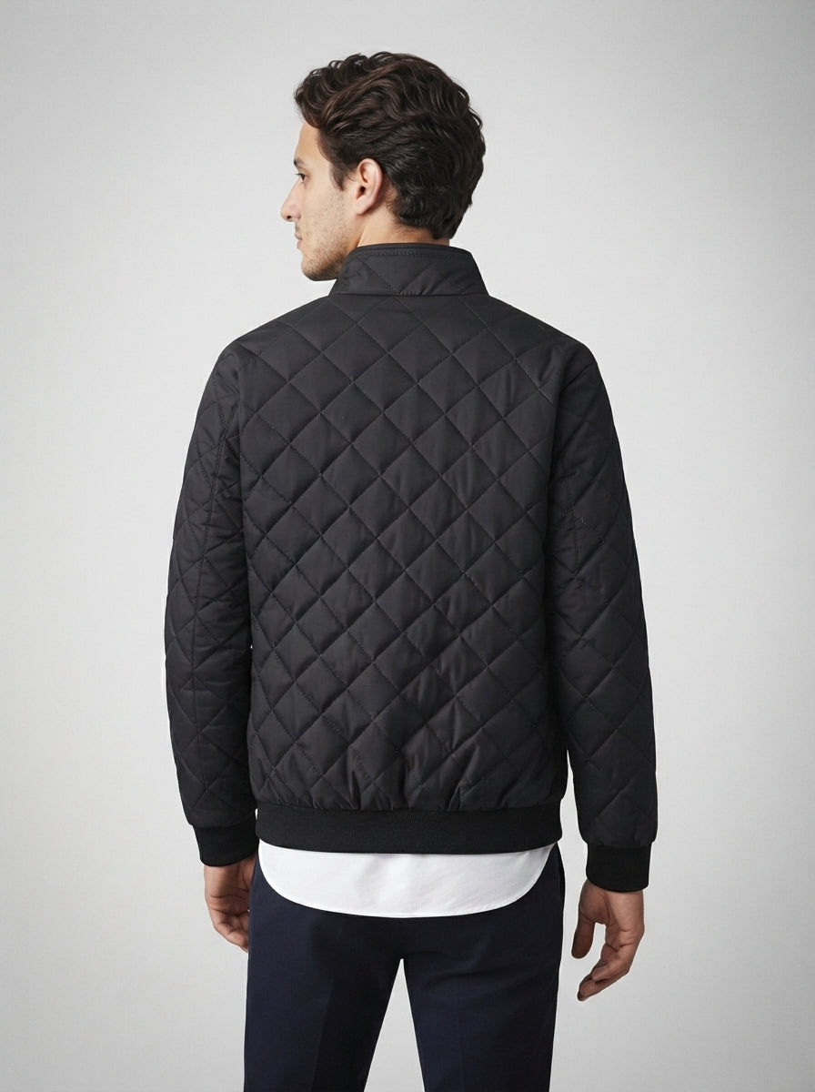 The Kelsale Diamond Quilt in Black
