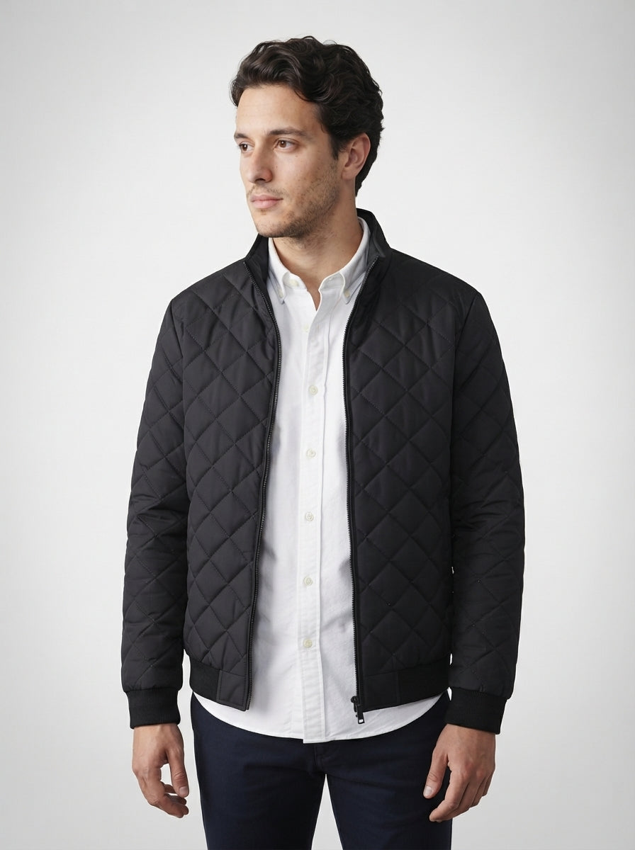 The Kelsale Diamond Quilt in Black
