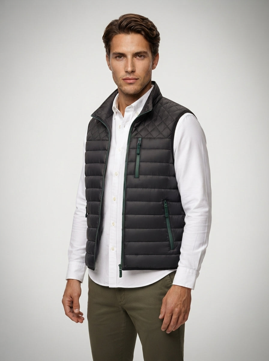 The Ferrand Padded Gilet in Black