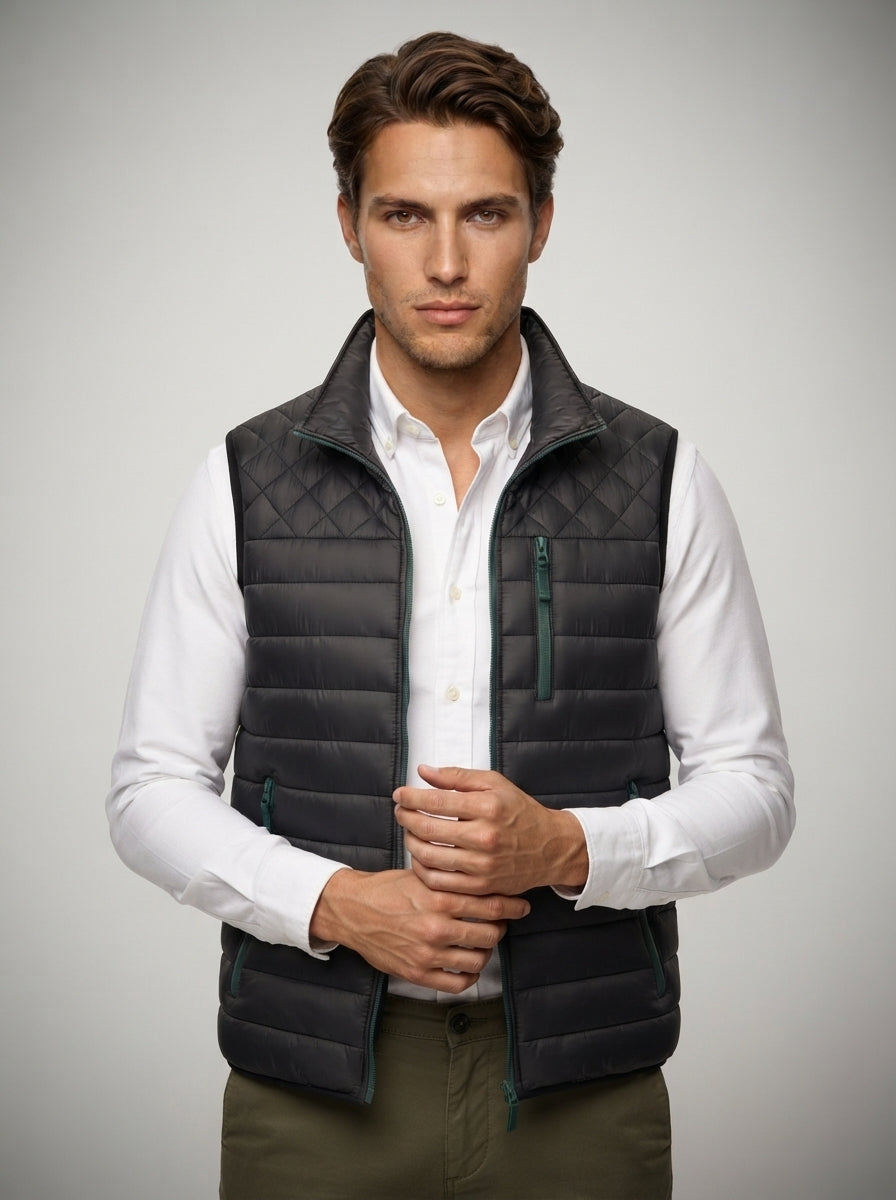 The Ferrand Padded Gilet in Black